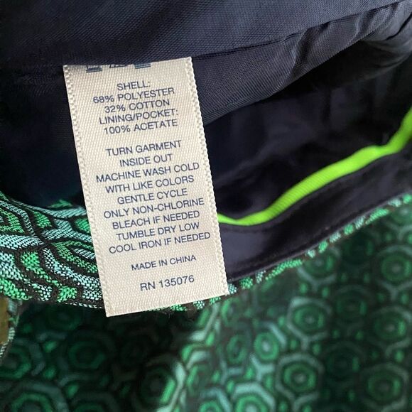 C Wonder Pants Womens Size 2 Deco Geometric Print Green Taffeta NEW - Picture 6 of 15